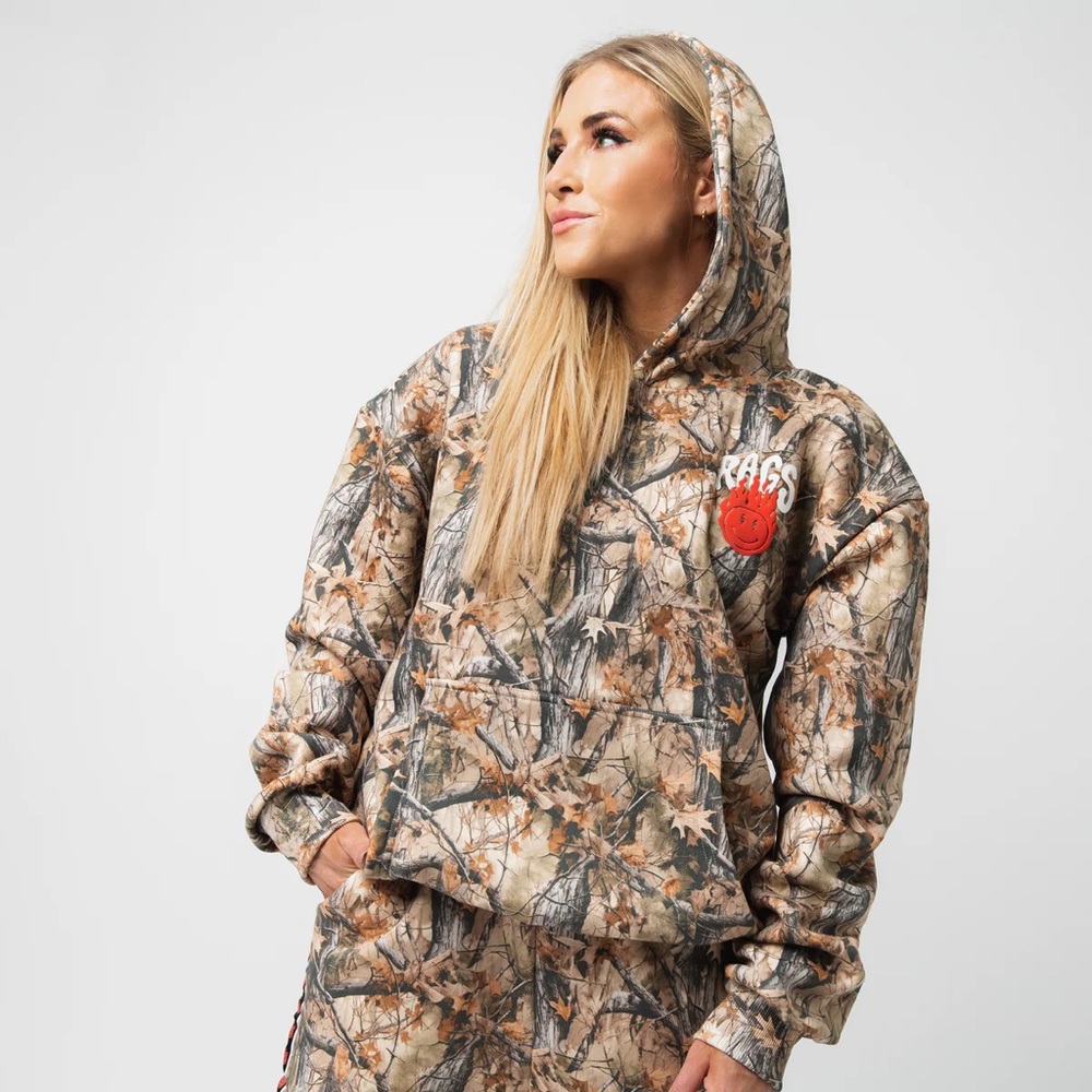 NWT RAGS apparel camo hoodie xs